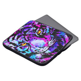 Blue Tiger Laptop sleeve - Colorful Tiger Head