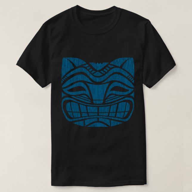 Blue Tiki Cat T Shirt (Design framsida)