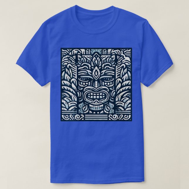 Blue Tiki gud för din Tiki Pub VNeck T Shirt (Design framsida)