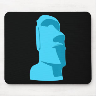 Blue Tiki Moai Påsk ön Hawaiian Luau Gift Musmatta