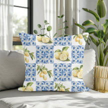 Blue Tile French Country Lemon Pattern