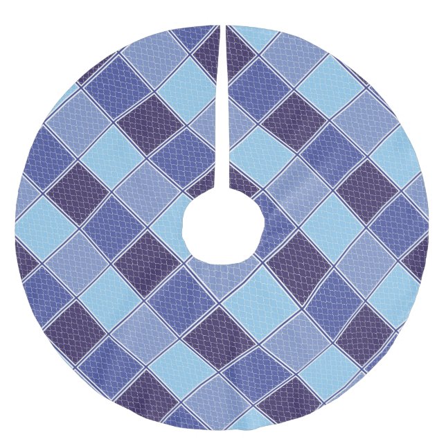 BLUE TILE JULGRANSMATTA BORSTAD POLYESTER (Framsidan)