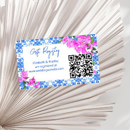 Blue Tiles Bougainvillea qr-presentregister Tilläggskort