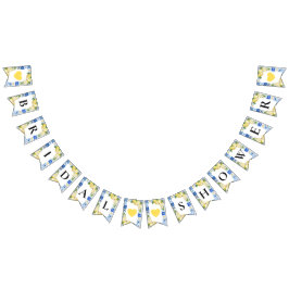Blue Tiles Lemon Möhippa Bunting Flaggor