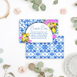 Blue Tiles Lemons Bougainvillea bokar begäran Tilläggskort