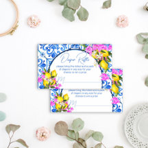 Blue Tiles Lemons Bougainvillea diaper raffle