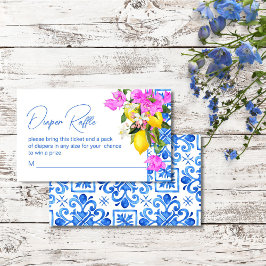 Blue Tiles Lemons Bougainvillea diaper raffle Tilläggskort