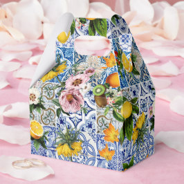 Blue Tiles Mediterranean Lemon Pattern Presentaskar