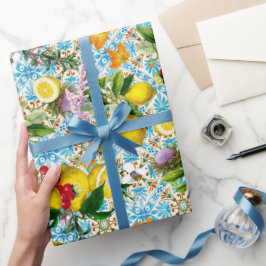 Blue Tiles Mediterranean Pattern Presentpapper