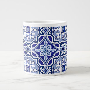 Blue tiles,Mediterranean tiles,majolica Jumbo Mugg