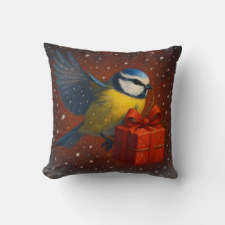 Blue Tit Bird - Holidays - Pillow Kudde