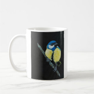Blue Tit Bird on Branch Fine Art Mug Kaffemugg