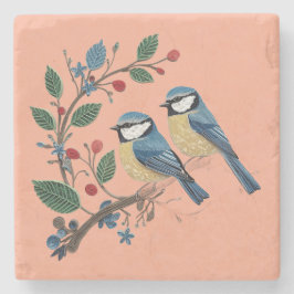 Blue tit birds on a vine Quilling design  Stenunderlägg