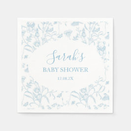 Blue Toile Bear Baby Shower Boy Pappersservett