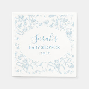 Blue Toile Bear Baby Shower Boy Pappersservett