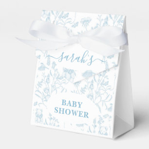 Blue Toile Bear Baby Shower Boy Presentaskar