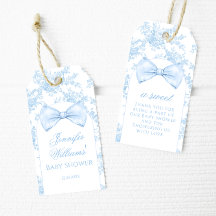 Blue Toile Bow Tie Boho Pojke Shower Tack