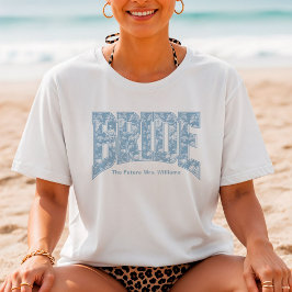 Blue Toile BRIDE Engagement Shower Bach Party T Shirt