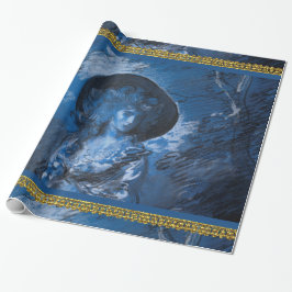 Blue Toile Dam Fransk Presentpapper