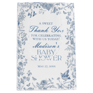 Blue Toile De Jouy Baby Shower Favors favoriter