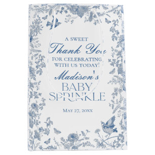 Blue Toile De Jouy Baby Sprinkle Favors