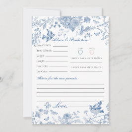Blue Toile De Jouy Blommigt Advice for Baby Card Inbjudningar