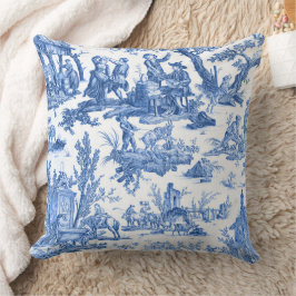 Blue Toile de Jouy Dekorativ kudde