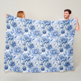 Blue Toile de Jouy Fleecefilt
