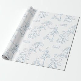 Blue Toile de Jouy Nursery Baby Shower Presentpapper