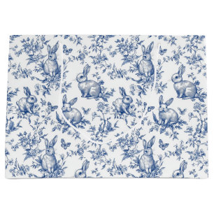 Blue Toile De Jouy Påskhare