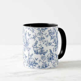 Blue Toile De Jouy Påskhare Mugg