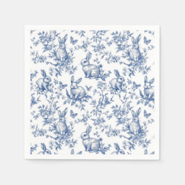 Blue Toile De Jouy Påskhare Pappersservett