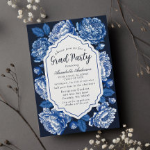 Blue Toile De Jouy Peony Classy Studentfest