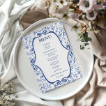 Blue Toile de jouy Tea Party Möhippa party Meny<br><div class="desc">Lägg till en aning tidlös elegans i möhippan med den här Blue Toile de Jouy Tea Party Menu. Den här Fransken är perfekt för ett vintage te party firande.</div>