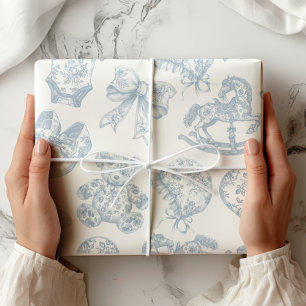 Blue Toile de Jouy Vintage Nursery Presentpapper