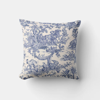 Blue Toile - English - Fransk Land side Classic Kudde
