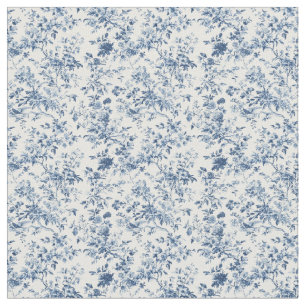 Blue Toile Garden Scene Tyg