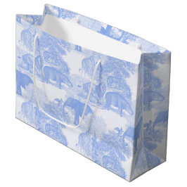 Blue Toile Jungle Animals Safari Chinoiserie