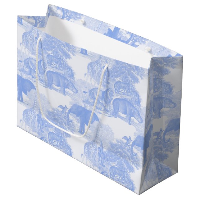Blue Toile Jungle Animals Safari Chinoiserie (Framsidan Vinklad)