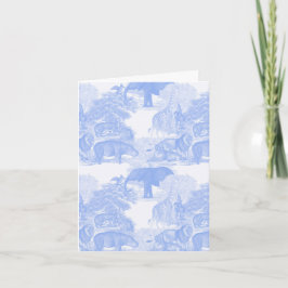Blue Toile Jungle Animals Safari Chinoiserie Kort