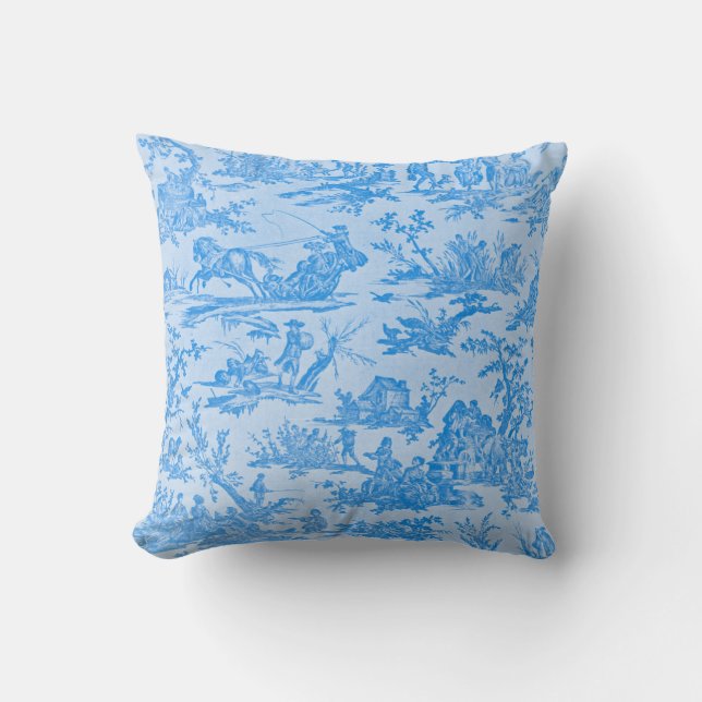 Blue Toile Kudde (Framsida)
