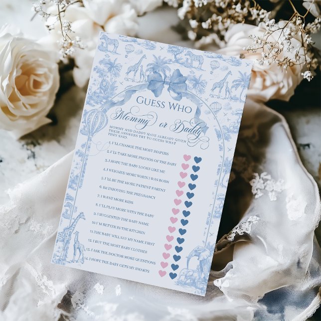 Blue Toile Safari Animal Baby Mamma eller Pappa Ga (Skapare uppladdad)