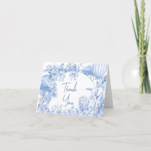 Blue Toile Safari Baby Shower Tack Kort