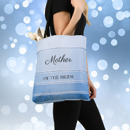 Blue Ton sur Ton Stripe Tote Bag Nautisk Chic Tygkasse