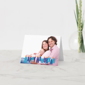 Blue Tonal Hanukkah Candle Ljus Helgkort