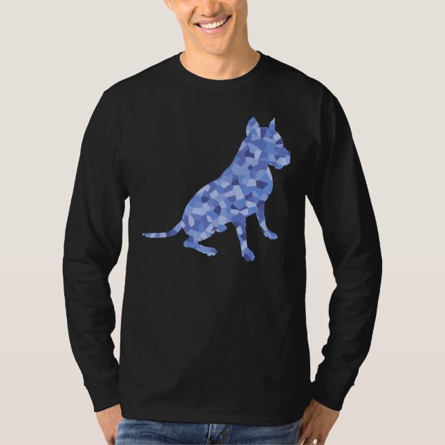 Blue Tones Sitta Pit Bull Dog Breed Scoop T Shirt (Framsida)