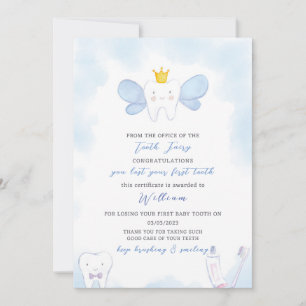 Blue Tooth Fairy Brev Inbjudningar
