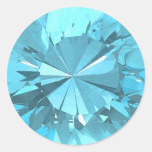 Blue Topaz 3-märke Runt Klistermärke