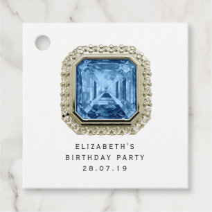 Blue Topaz December Birthstone Gåvor Etiketter