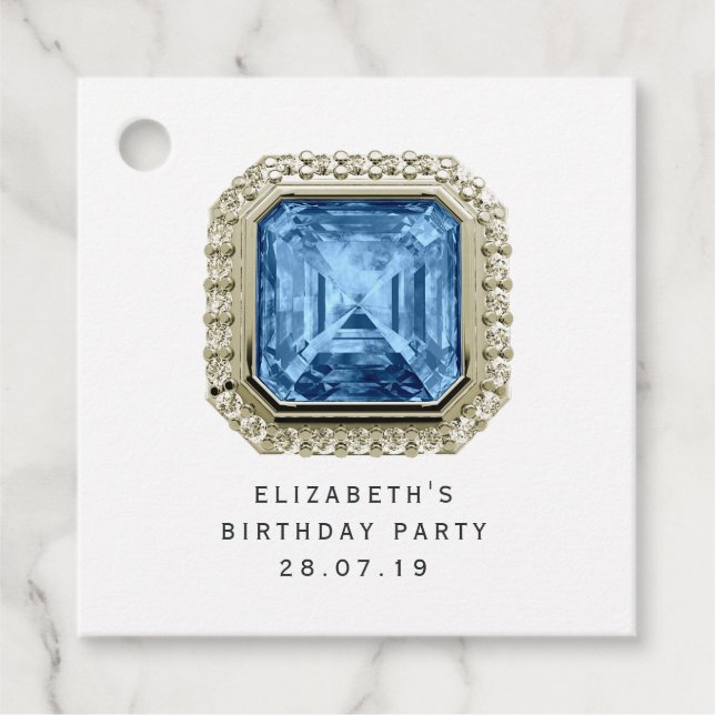 Blue Topaz December Birthstone Gåvor Etiketter (Framsida)